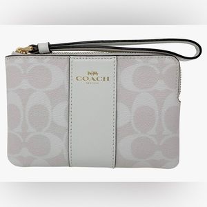 Coach Signature Canvas PVC with Leather Stripe